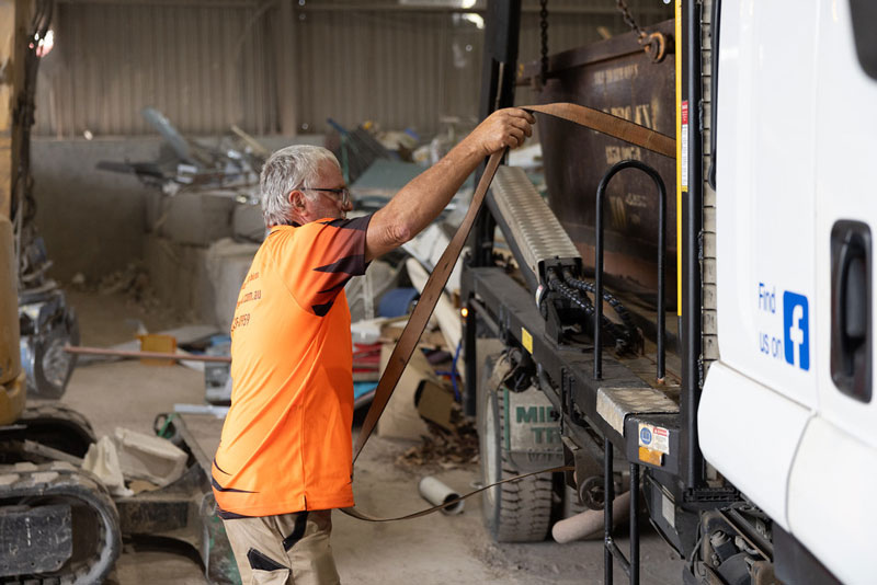 Industrial worker operating machinery