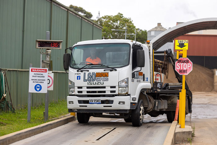 Isuzu truck at checkpoint